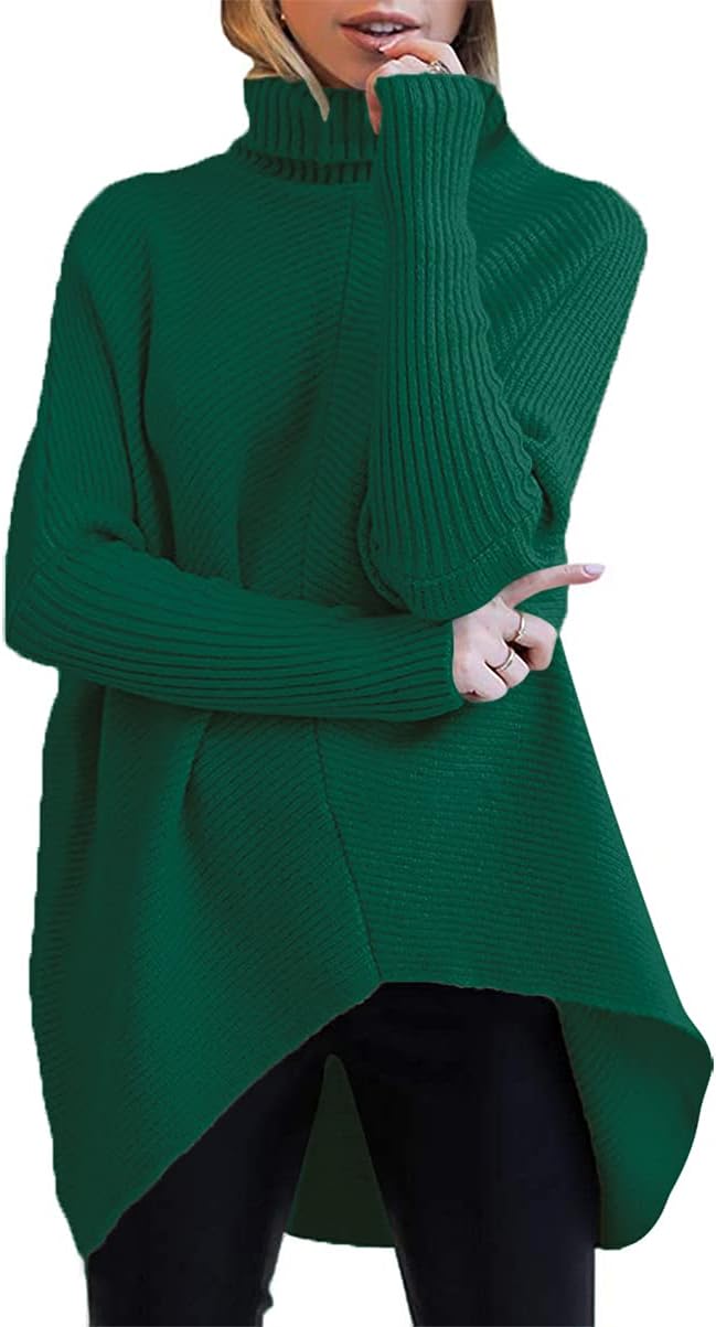 Oversized Turtleneck Batwing Sweater for Cozy Fall Outfits