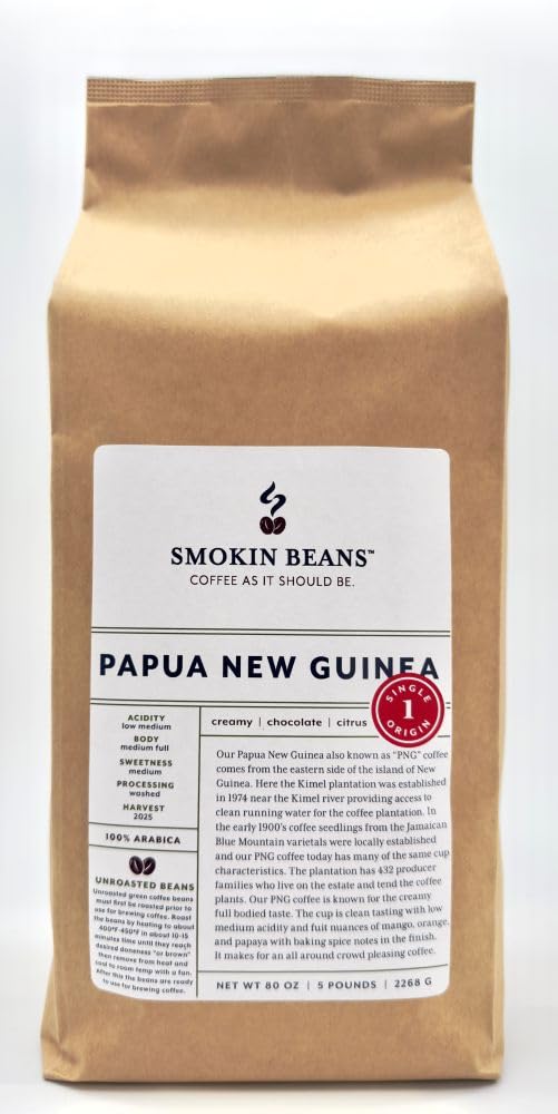 5-Pound Papua New Guinea Unroasted Green Arabica Coffee Beans