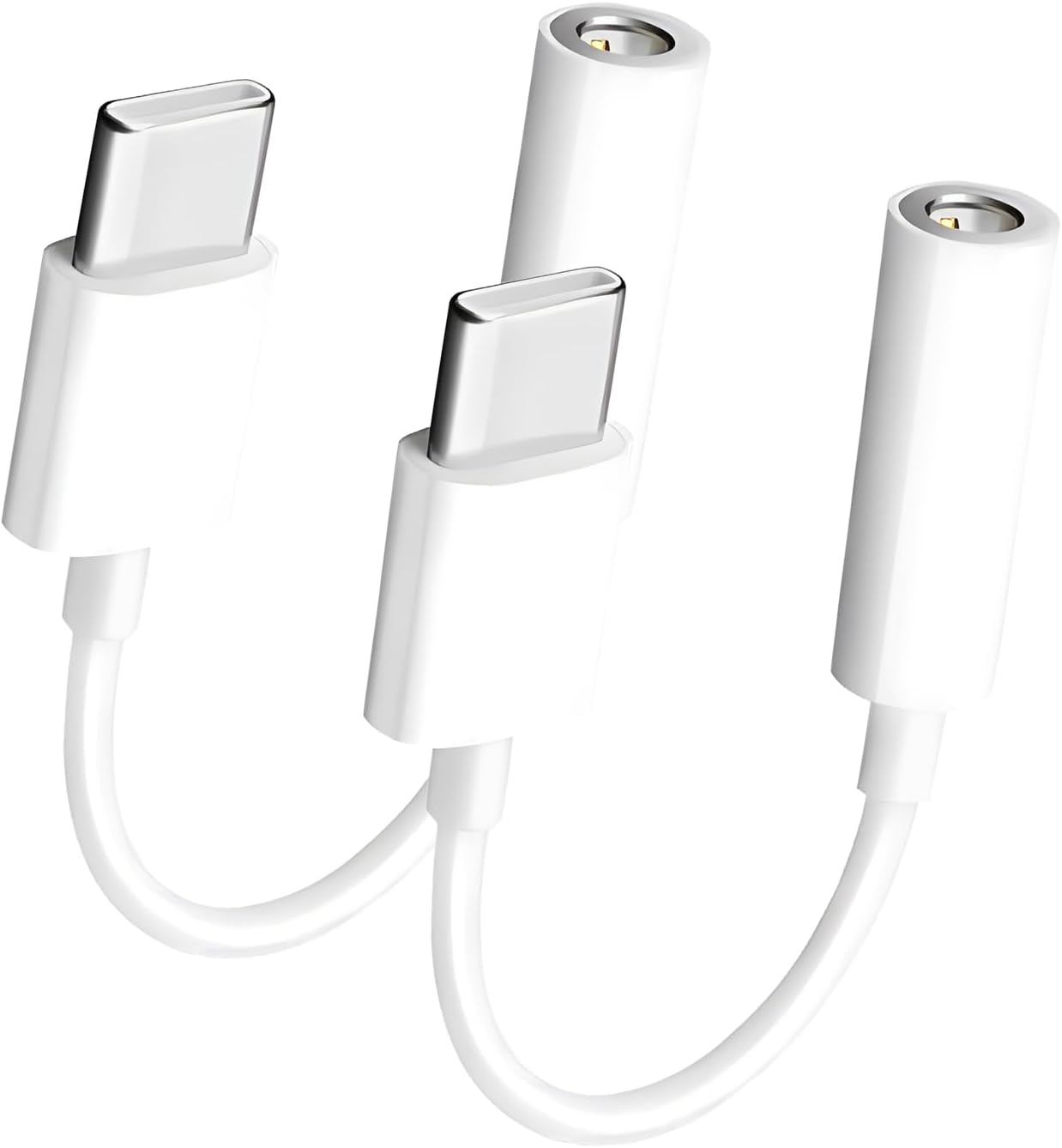 2 Pack USB C to 3.5mm Audio Adapter for iPhone & Galaxy