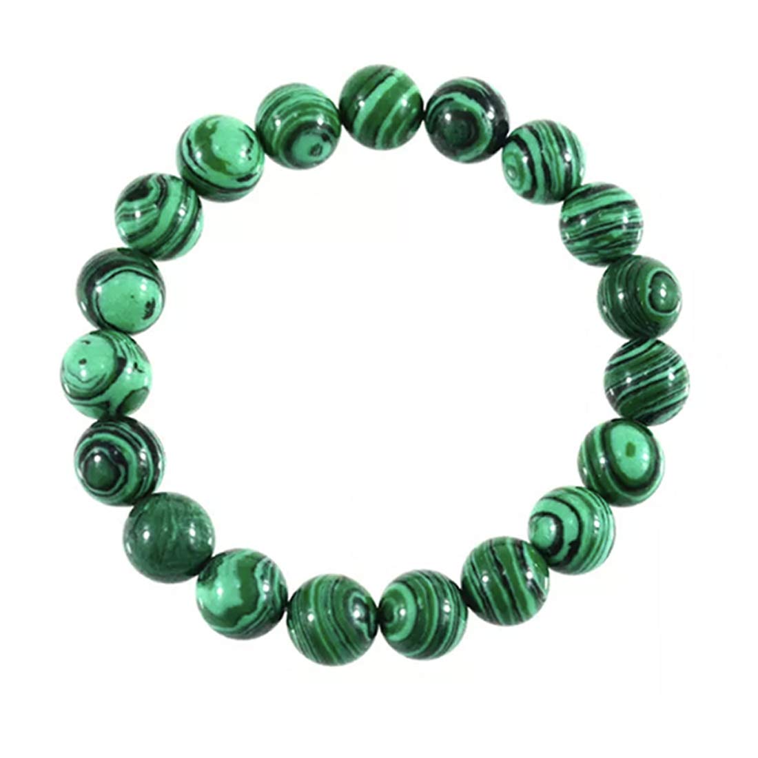 10mm Malachite Beaded Bracelet for Men - Luck and Money Gift
