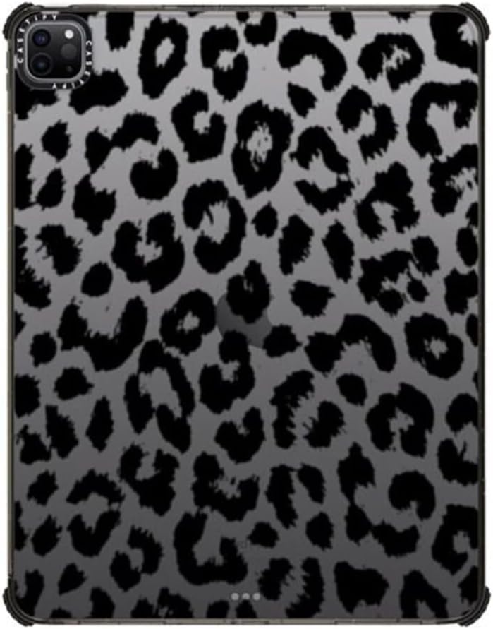 CASETiFY Impact Case for iPad Pro 12.9 in Transparent Black Leopard