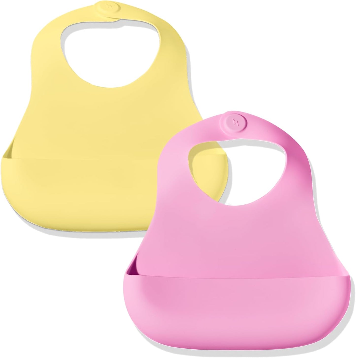 Magnetic Silicone Bibs 2-Pack for Easy Baby Feeding and Cleanup
