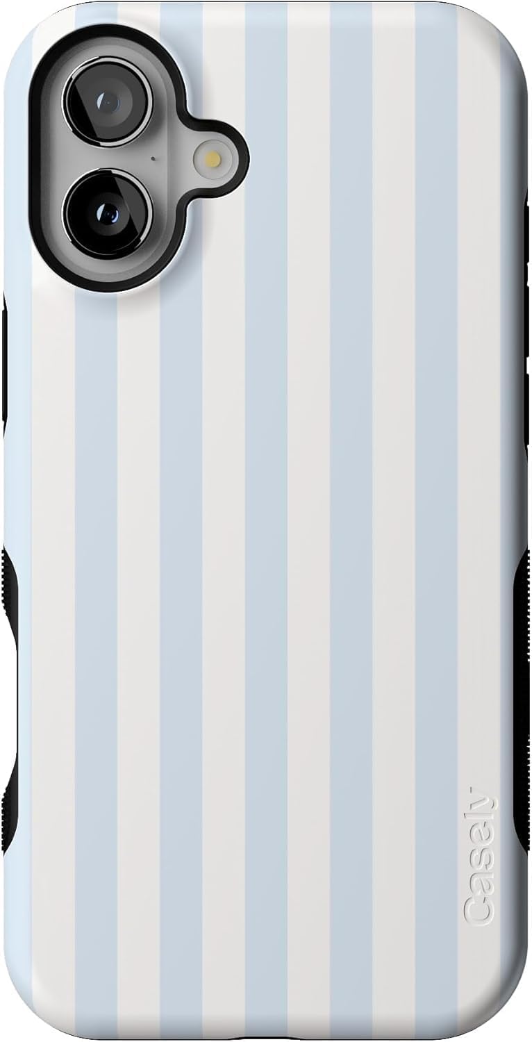 Casely iPhone 16 Case with Blue Stripes for Bold Protection