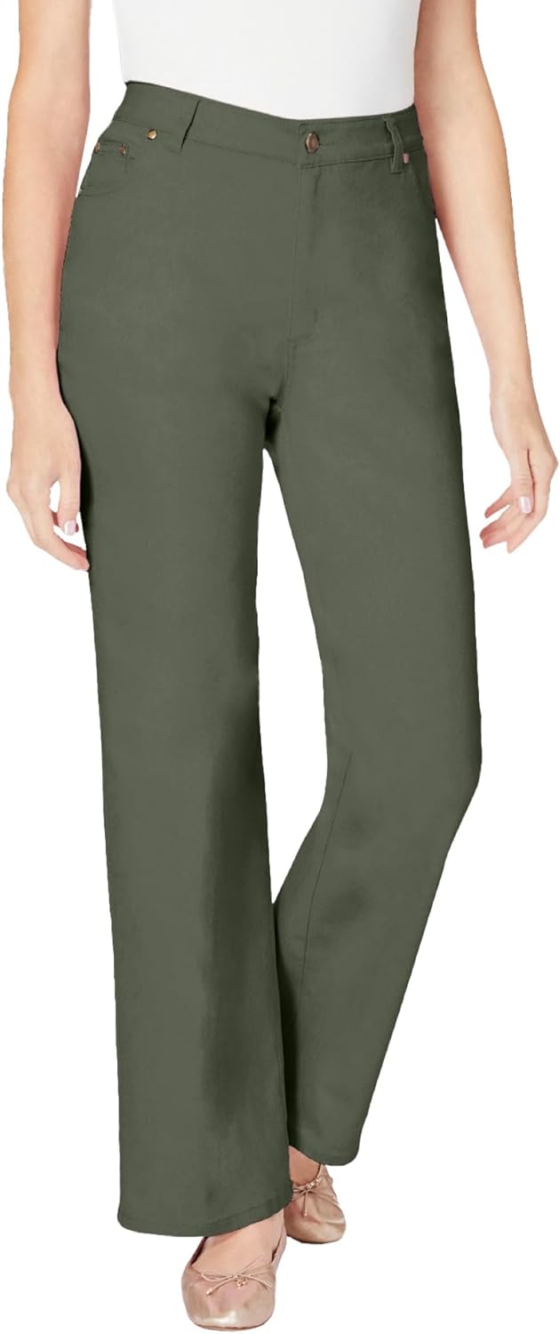 Plus Size Stretch Denim Wide-Leg Five-Pocket Jeans for Women