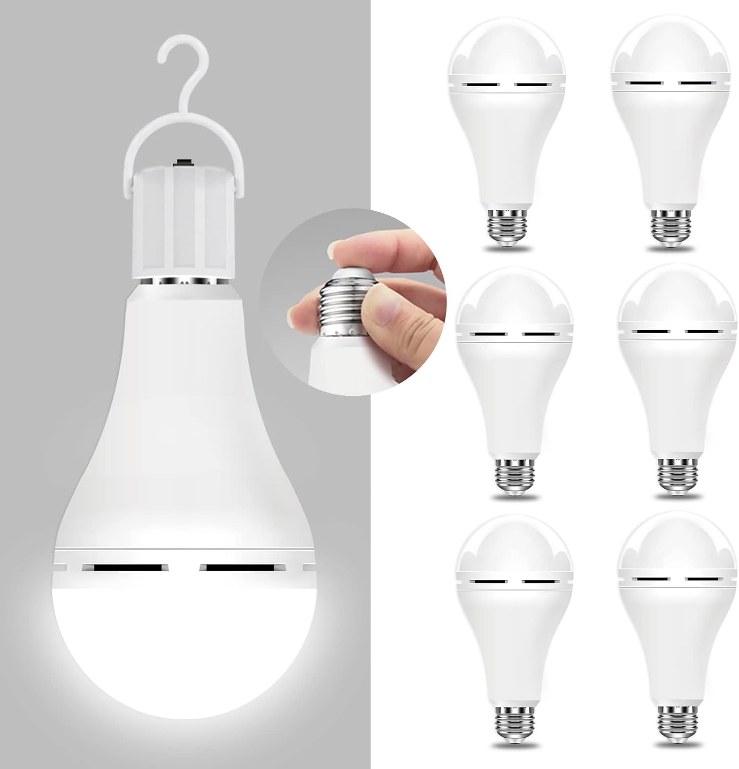 Neporal Emergency Rechargeable Light Bulbs for Home and Camping