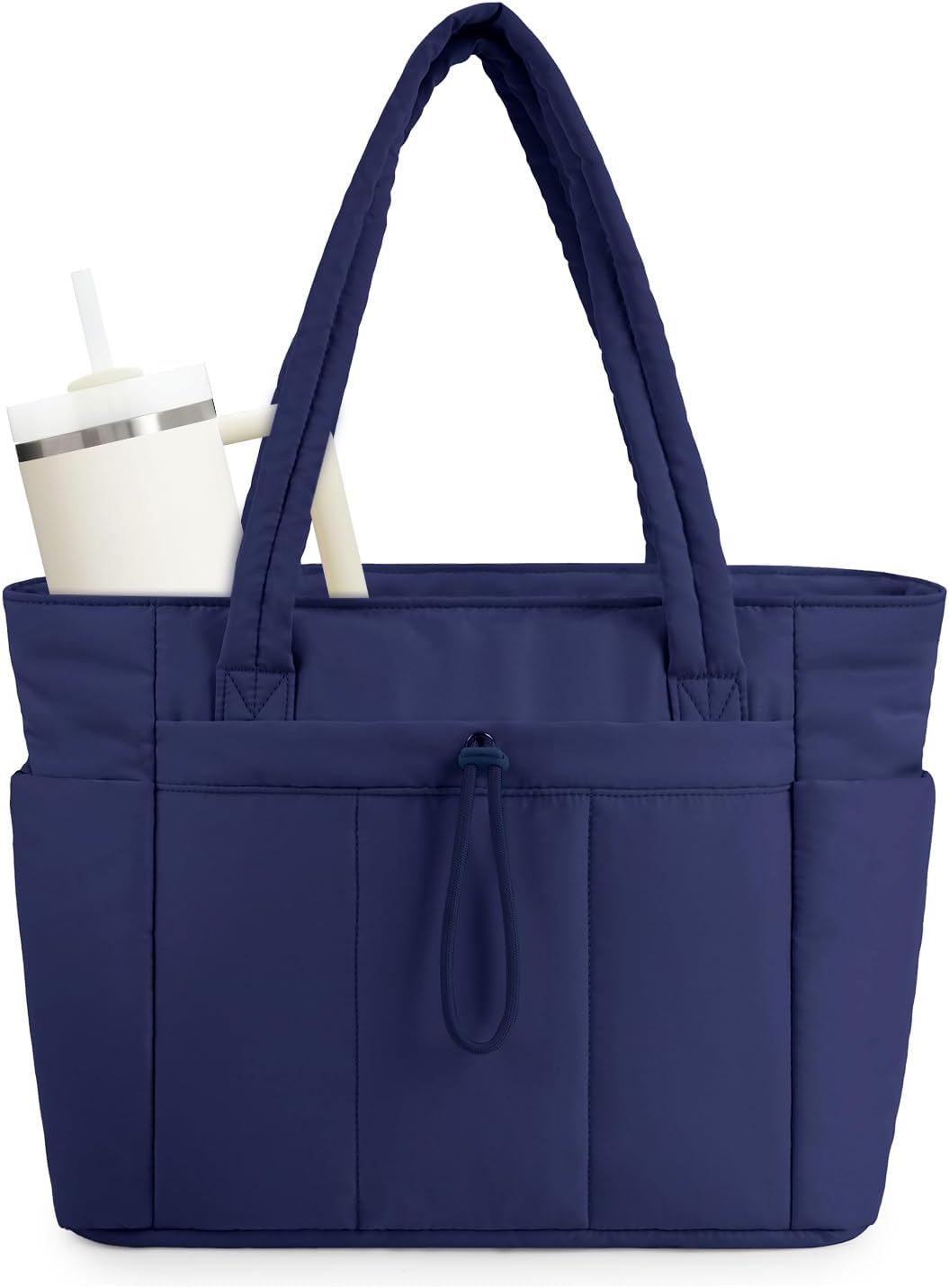 Wandering Nature Puffer Tote Bag with Laptop Compartment
