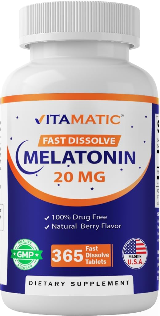 Vitamatic Melatonin 20 mg Tablets - Fast Dissolve Berry Flavor