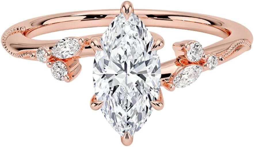 1-3 CT Moissanite Engagement Ring Colorless VVS1 in Gold