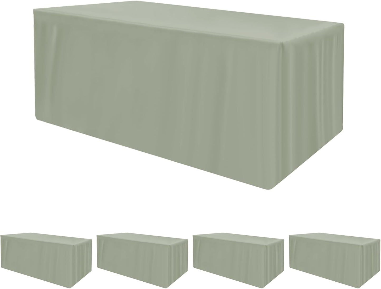 Fitted Tablecloths for 8 Foot Rectangle Table - 4 Pcs Set