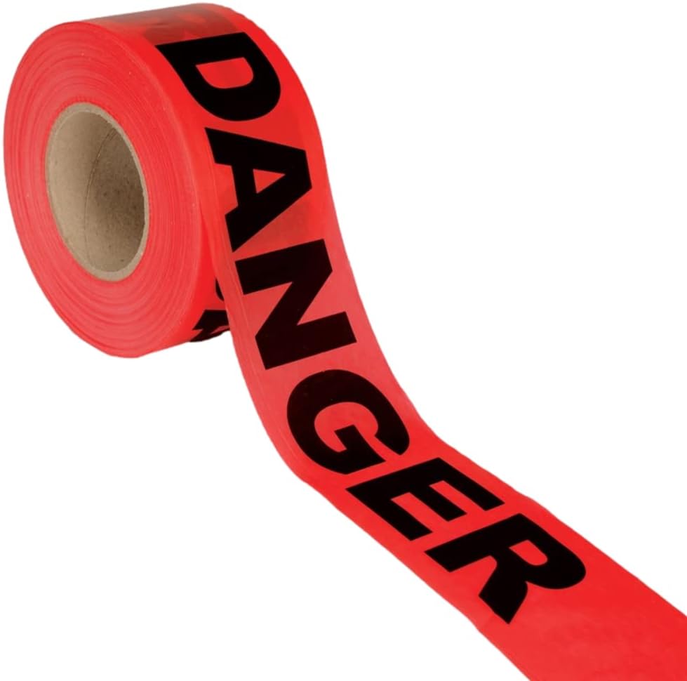 Cordova T20211 2.0-MIL Red Danger Barricade Tape for Safety