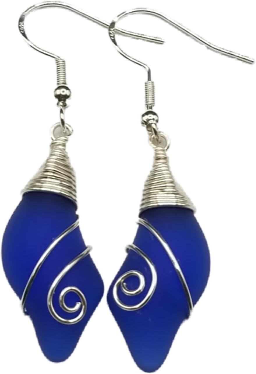 Yinahawaii Handmade Sea Glass Earrings for Unique Hawaiian Style