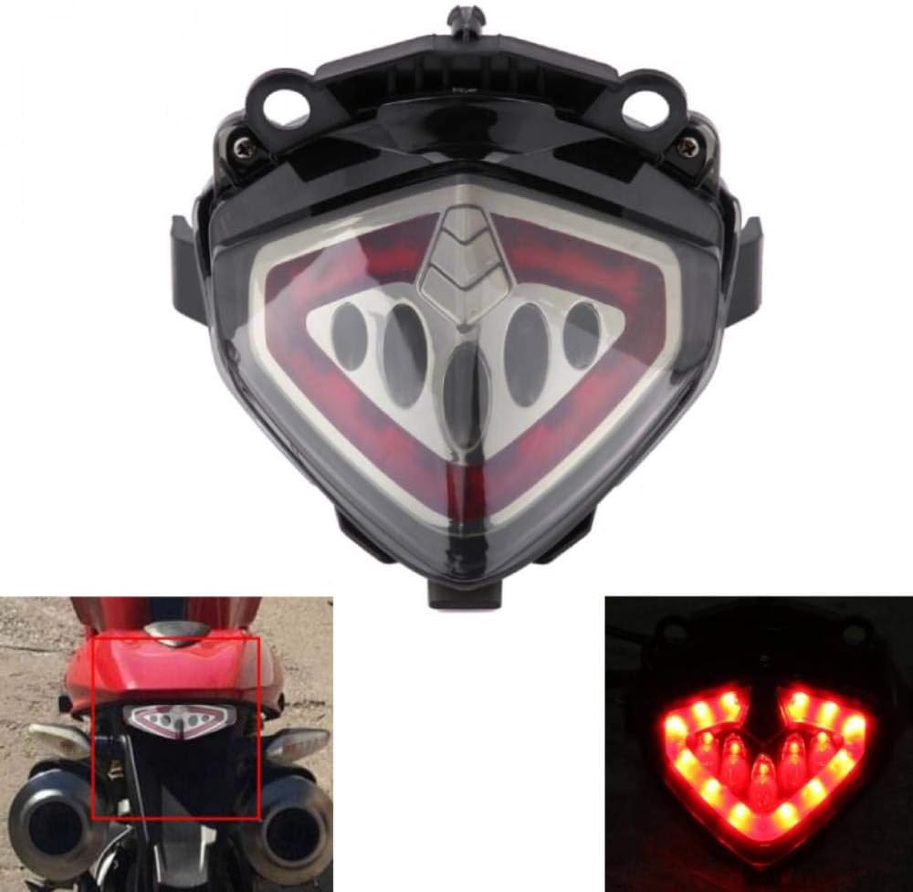 MZS Motorcycle Tail Light with Integrated Turn Signal Blinker