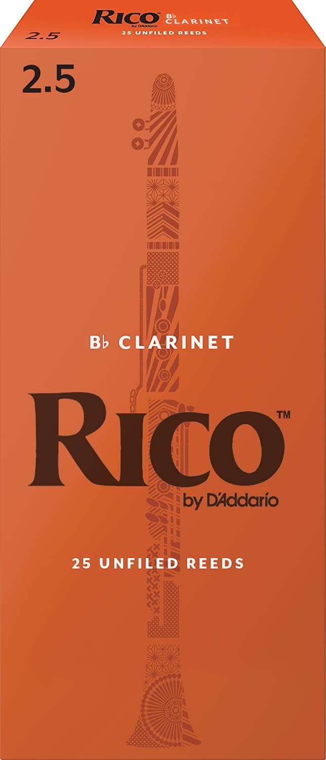 Rico Bb Clarinet Reeds RCA2525 Strength 2.5 for Students