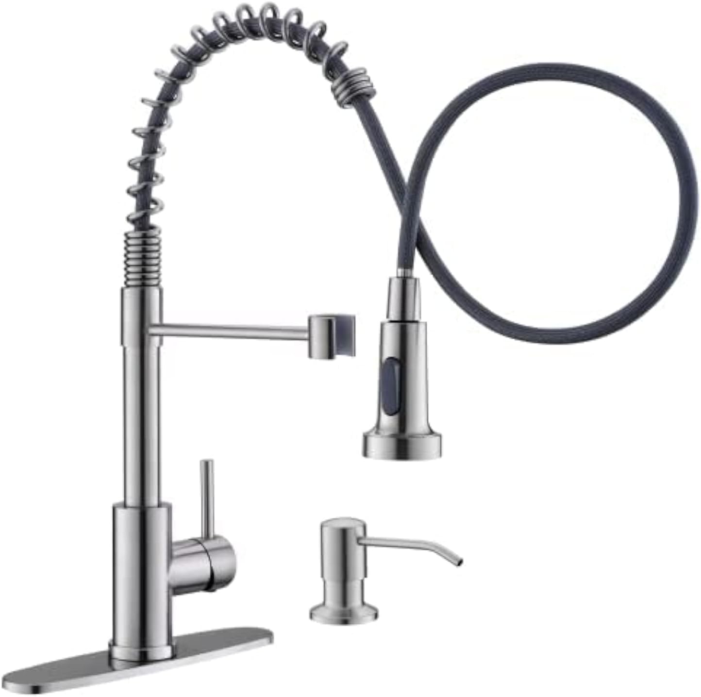 GIMILI Kitchen Faucet with Soap Dispenser and Pull Down Sprayer