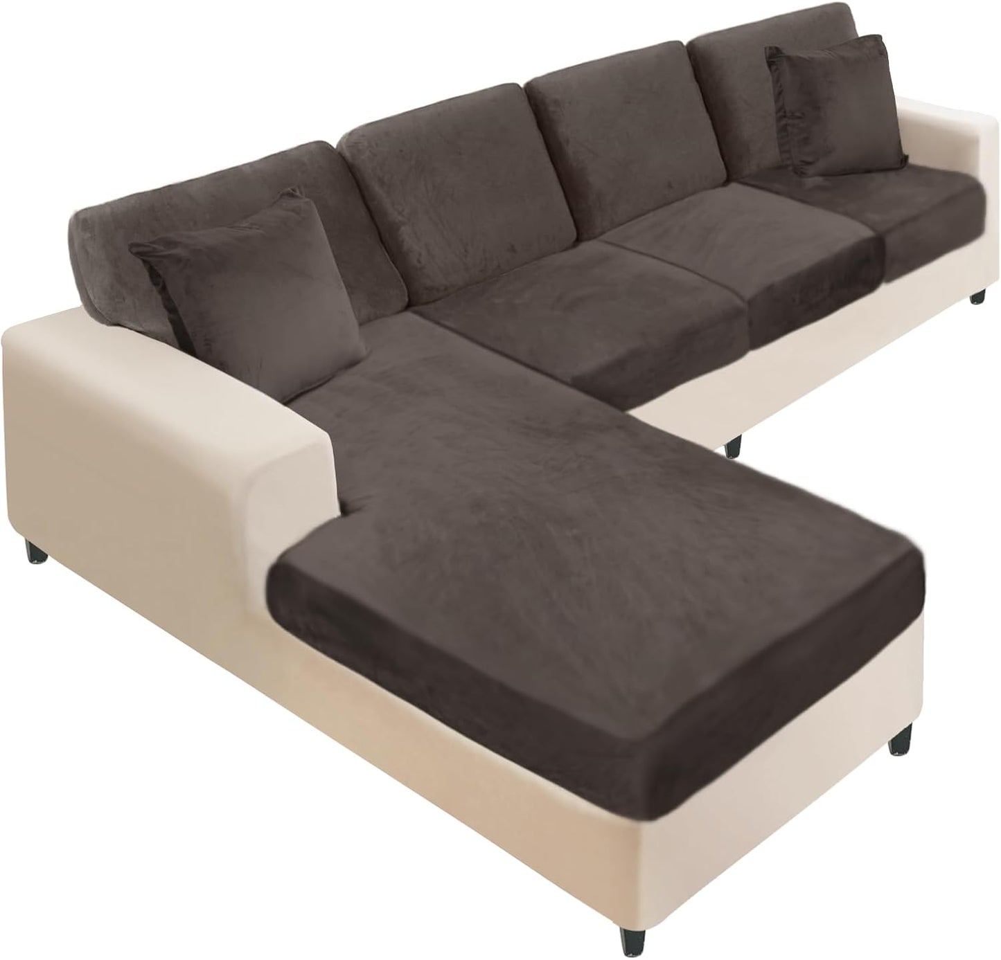 NAISI Sectional Couch Covers for L Shape Soft Velvet Protection