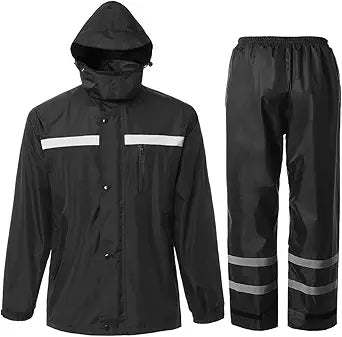 Men's High Visibility Rain Suit for Work, Fishing, and Sports