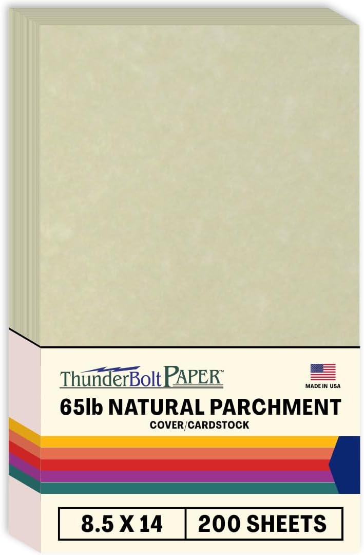 200 Natural Parchment 65lb Cover Paper Sheets for Crafting