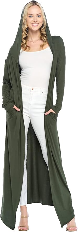 Isaac Liev Women's Maxi Cardigan - Casual Long Flowy Duster