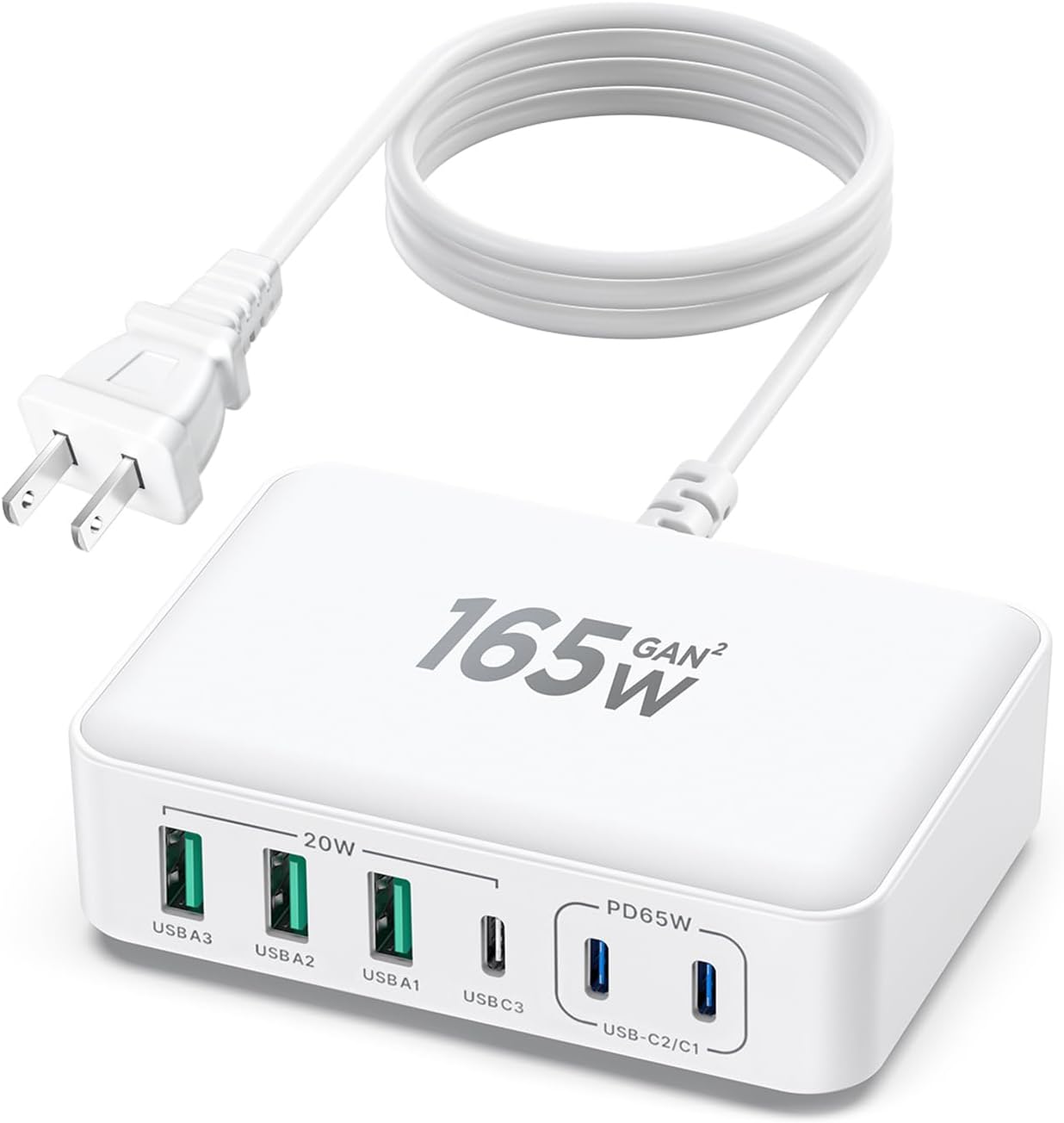 Power 6 Devices Rapidly with 165W GaN Charger