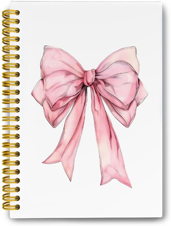 LiTiu Pink Coquette Spiral Journal - Preppy & Funky Campus Notebook