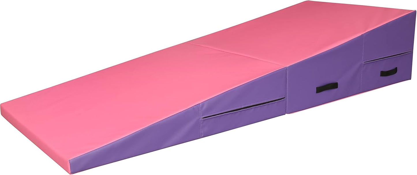 PRISP Folding Incline Gym Mat - Extra Long Wedge for Kids