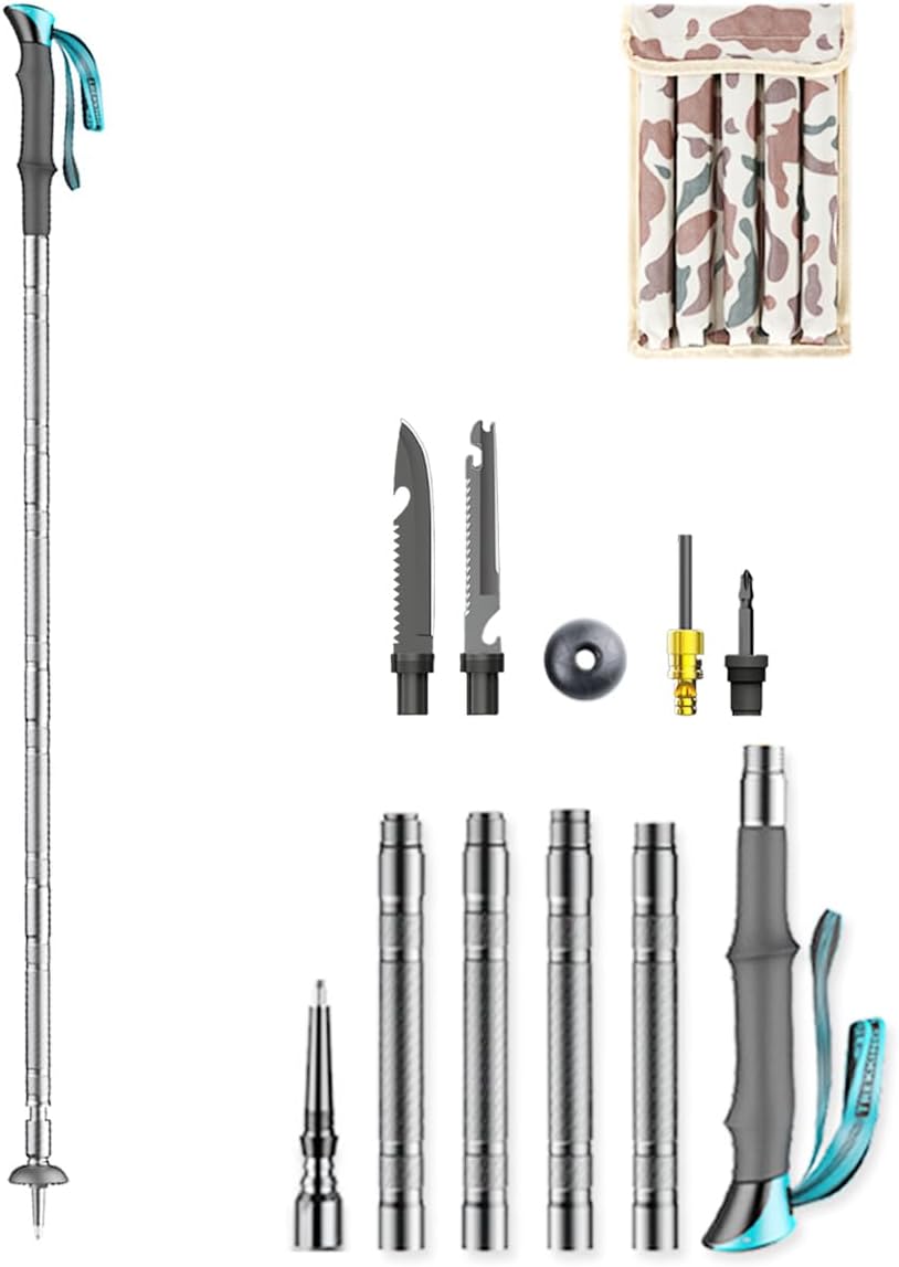 Lightweight Folding Trekking Pole with Storage Tools by Debbeiss