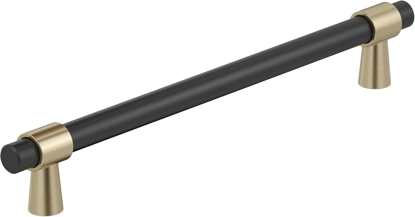Amerock Mergence 12 inch Matte Black/Golden Champagne Pull