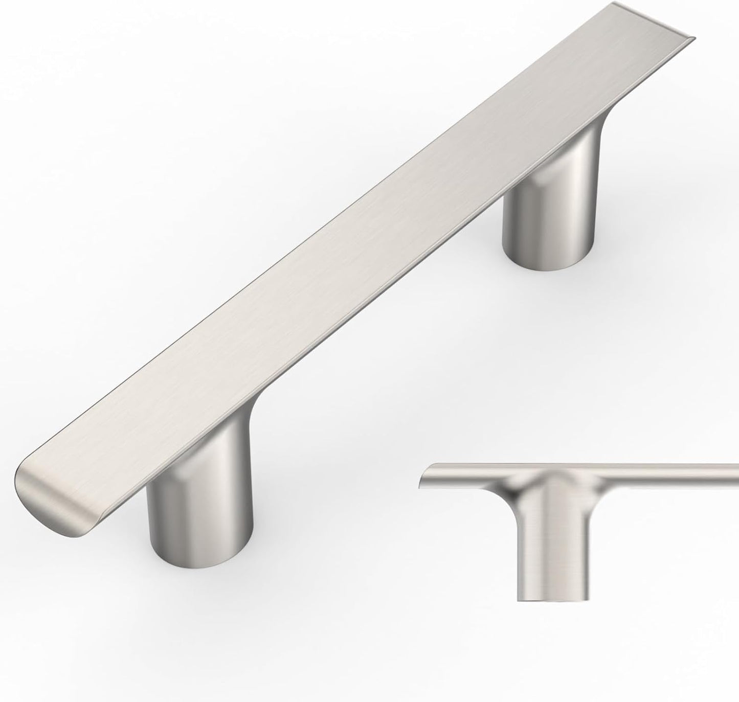 Amerdeco 10 Pack Brushed Satin Nickel Cabinet Pulls for Kitchen