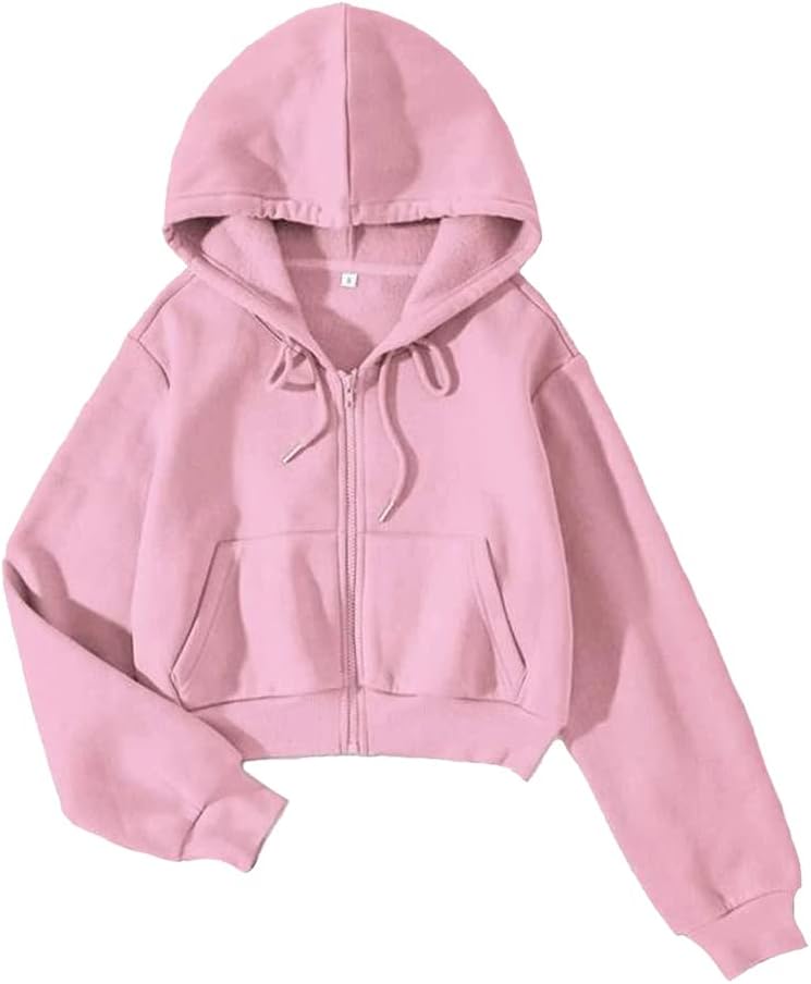 Cozy Crop Hoodie with Pockets by LOFAAC
