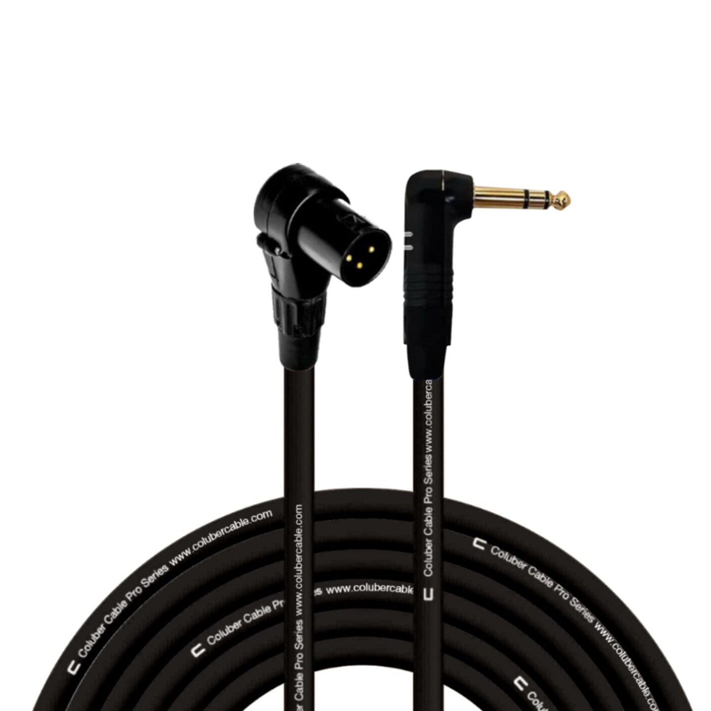 Right Angle XLR Male to 1/4 TRS Cable - 75 Feet for Musicians