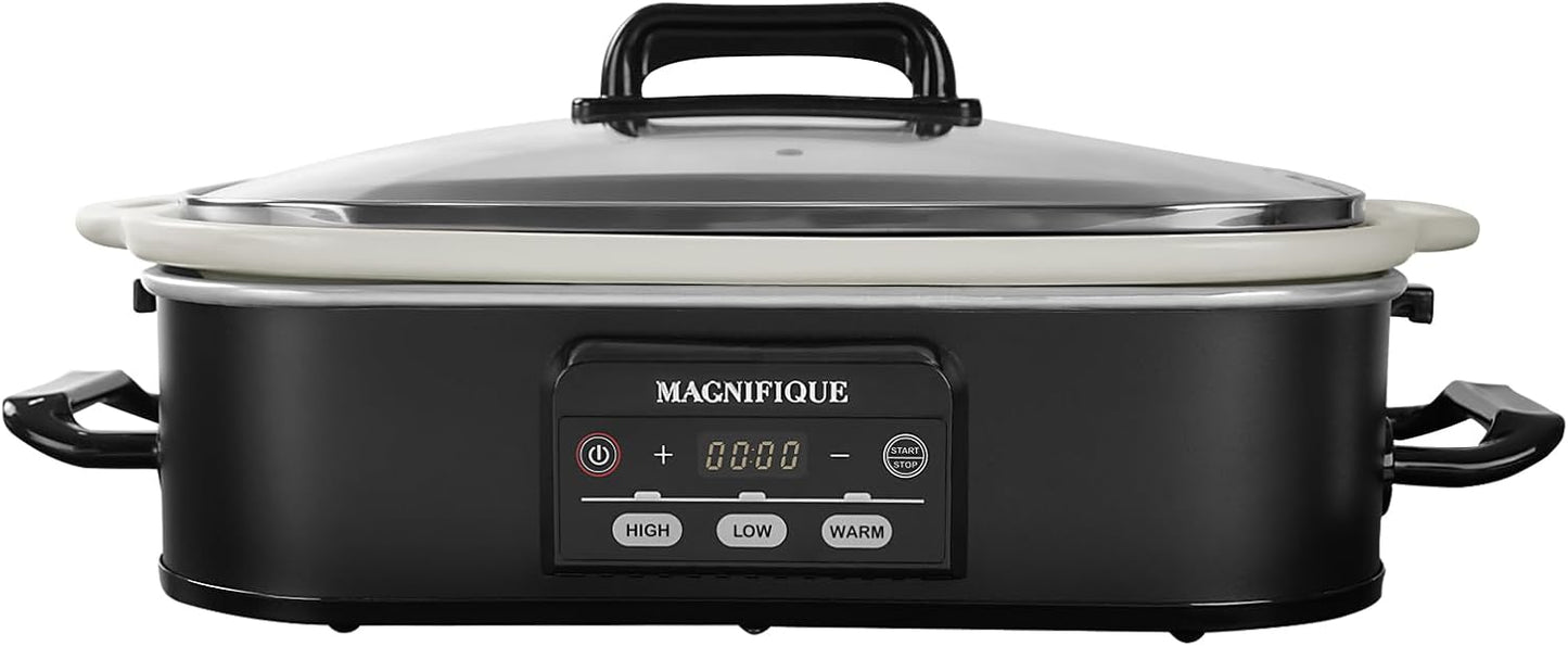 MAGNIFIQUE Small 4 Quart Casserole Slow Cooker for Family Meals