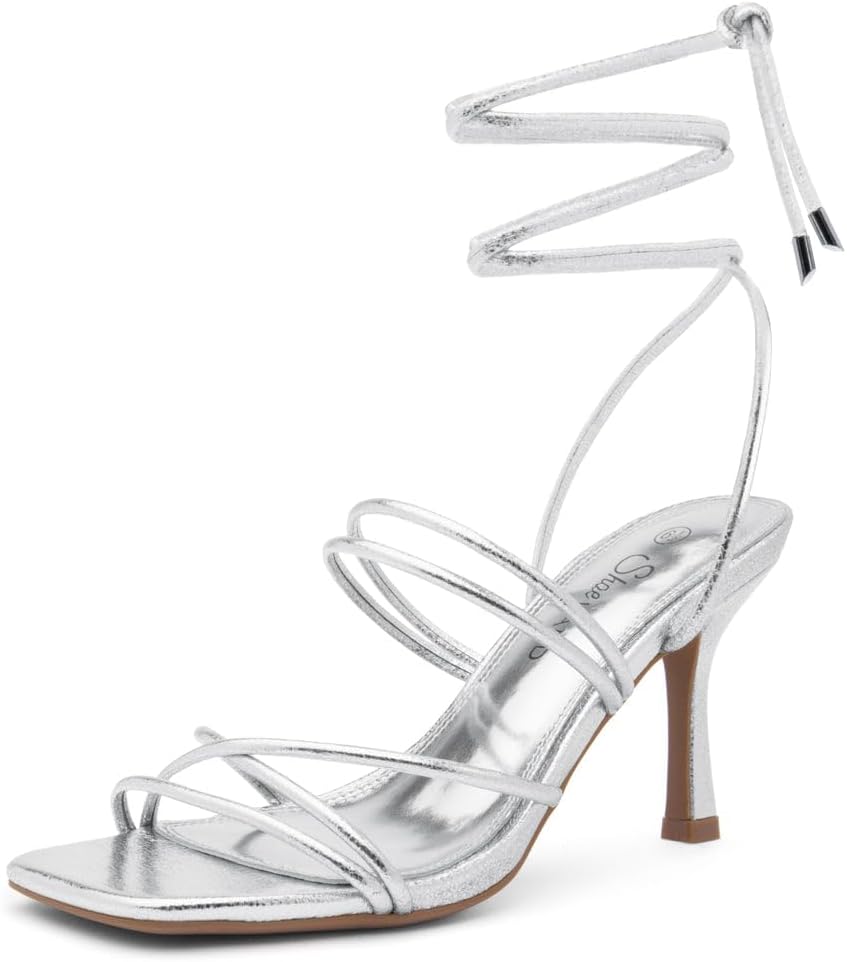 Shoe Land Women's Strappy Heels for Elegant Evening Events