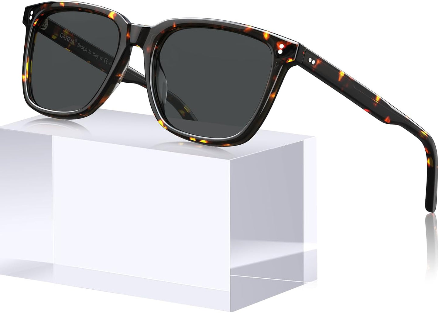 CARFIA Acetate Polarized Sunglasses for Women Small Face