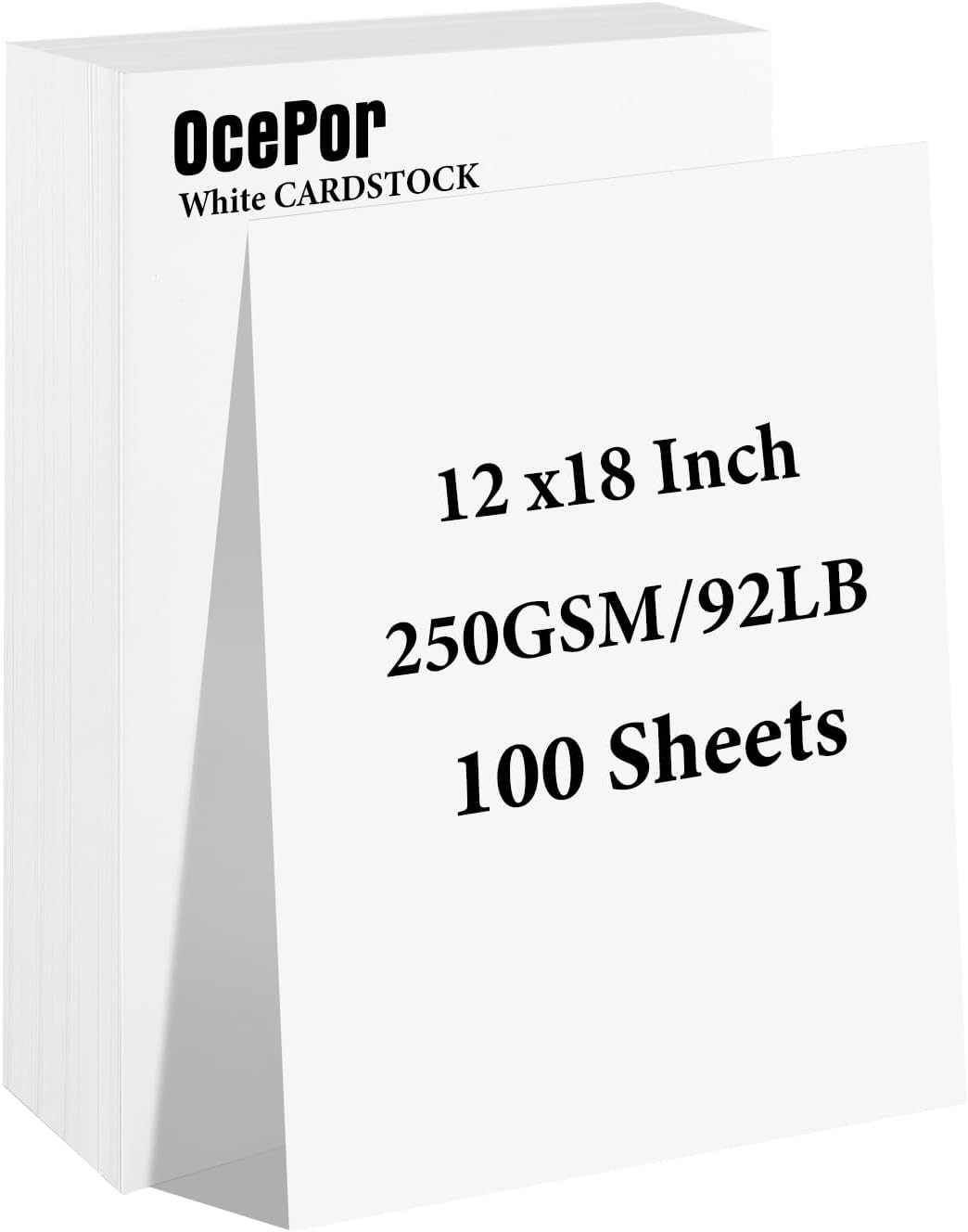 OcePor 100 Sheets White Cardstock 12 x 18 for Art and Crafts