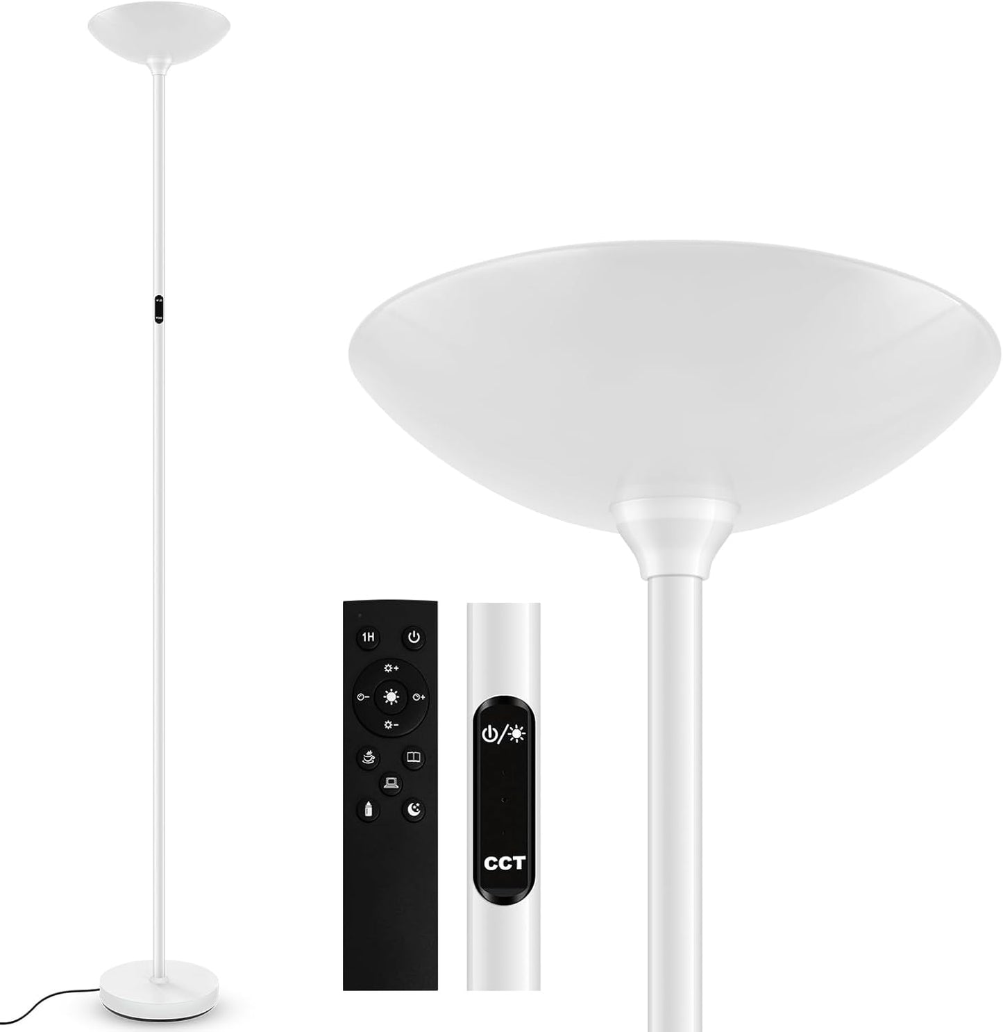 BoostArea Dimmable Floor Lamp with Remote Control for Home