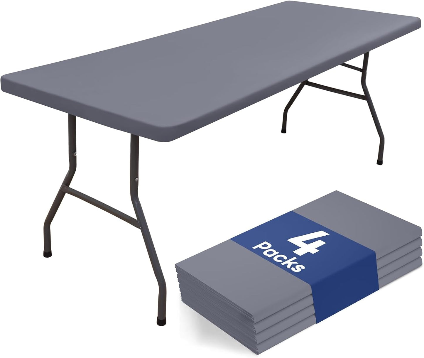 Homing 4 Packs 6 Foot Rectangle Table Cloth for Outdoor Use