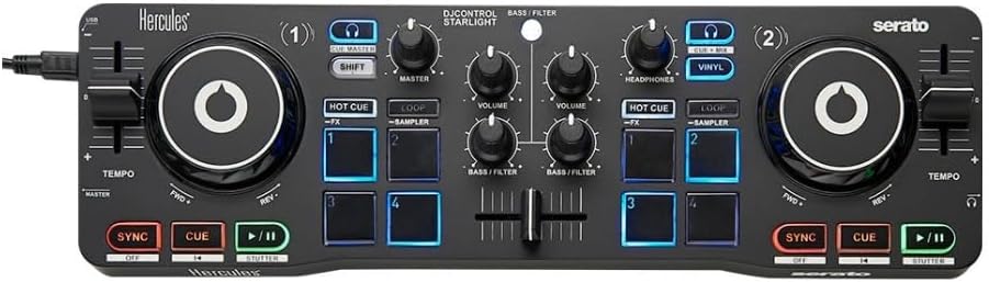 Hercules DJ Control Starlight Compact Controller for Beginners