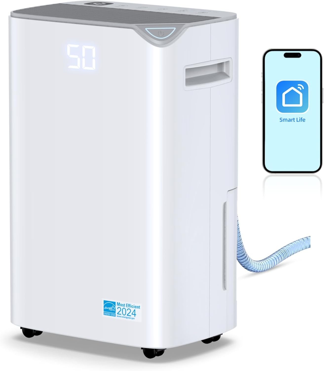 3000 Sq.Ft Wi-Fi Dehumidifier for Home with Smart Features