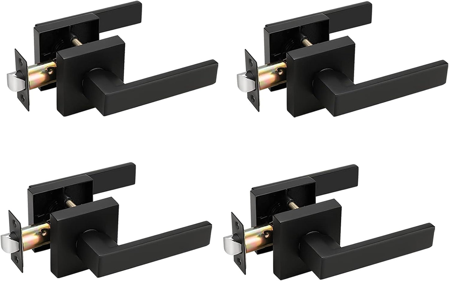 Probrico Matte Black Passage Door Levers for Modern Interiors