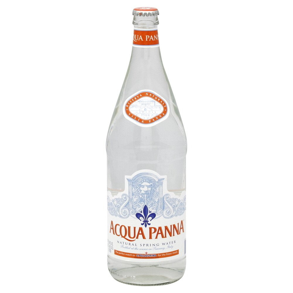 Aqua Panna Spring Water Pack of 12 Glass Bottles 1 Liter