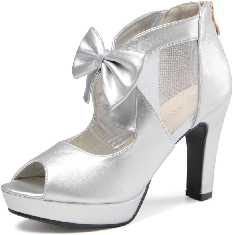 GATUXUS Open Toe Women Platform High Heel Shoes for Events