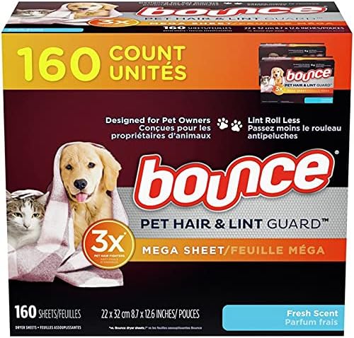 TMP Mega Dryer Sheets 160ct - Fresh Scent Pet Hair Guard