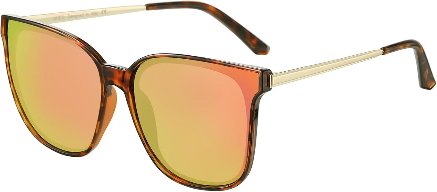 DUCO Oversized Polarized Sunglasses for Women - Retro Style