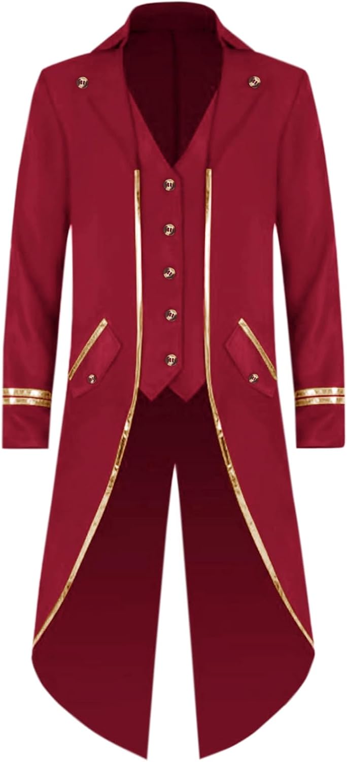 Runcati Mens Steampunk Victorian Jacket for Unique Costumes
