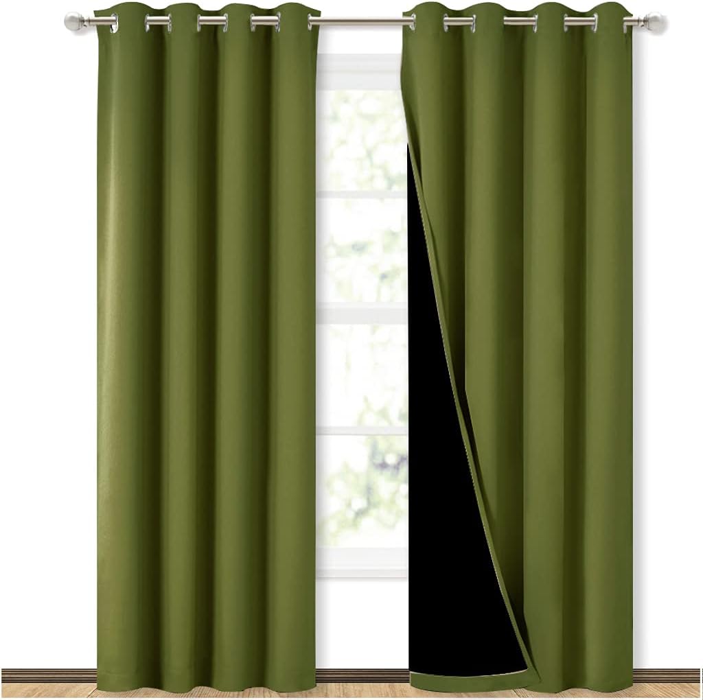 NICETOWN 100% Blackout Curtain Set for Full Shading Panels