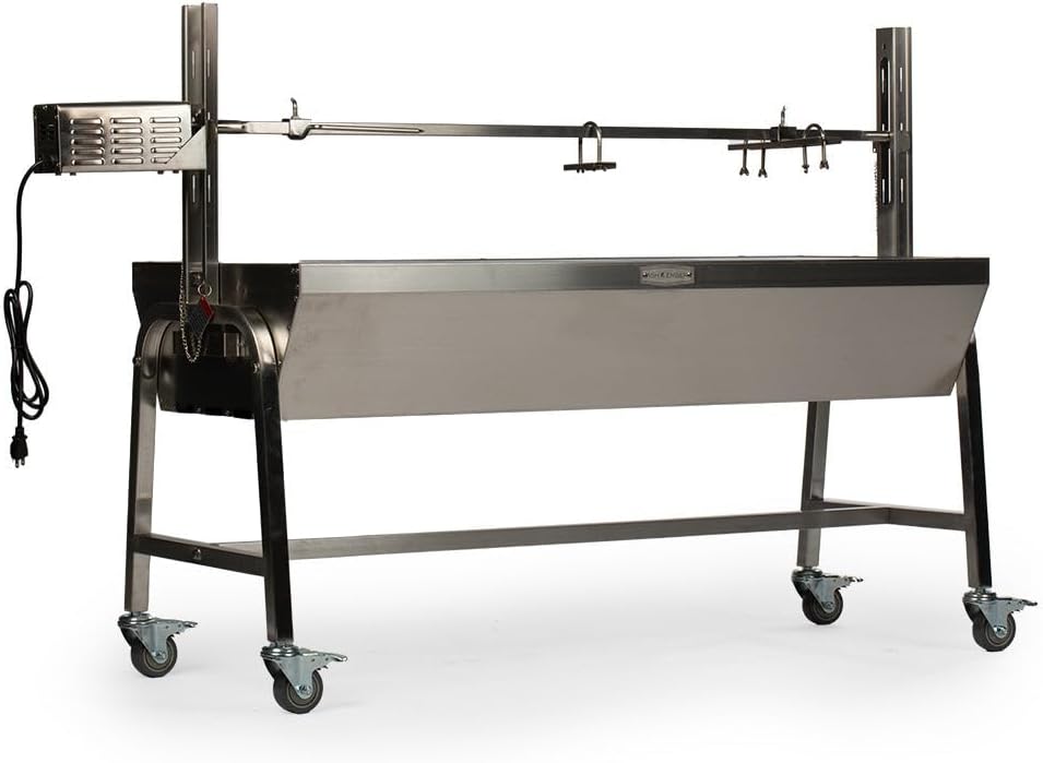 25W Stainless Steel BBQ Rotisserie Grill for Large Game Cooking