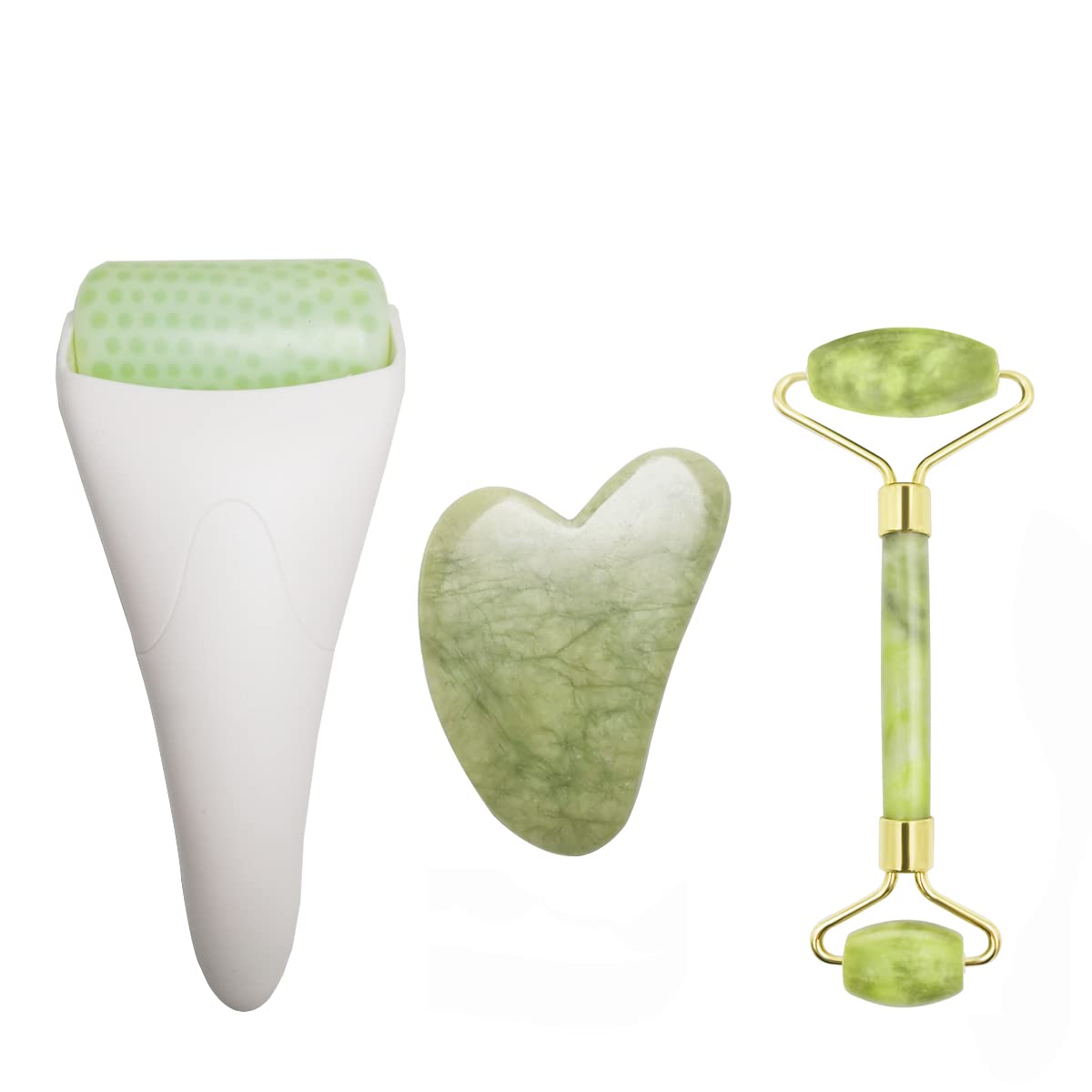 Chikoni 3-in-1 Jade Roller & Gua Sha Set - Anti-Wrinkle Miracle