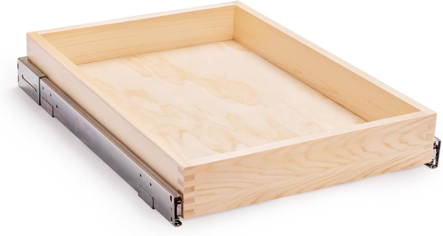 20W x 21D x 3H Soft Close Slide Out Wood Drawer Organizer