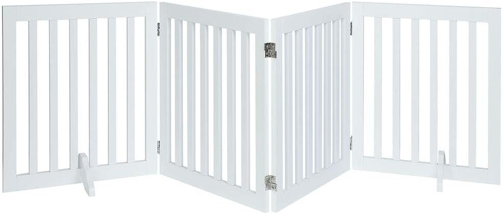 Free Standing Pet Gate for Dogs and Cats - Stylish Indoor Barrier