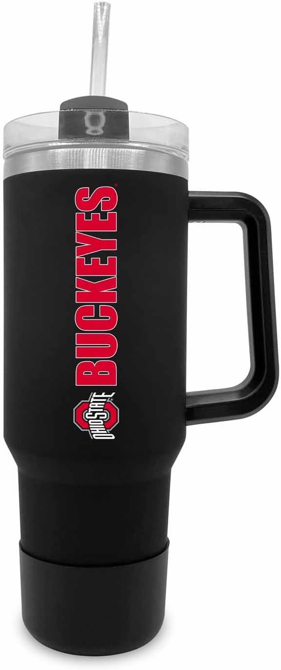 Ohio State Buckeyes 40 oz Travel Tumbler with Handle and Straw